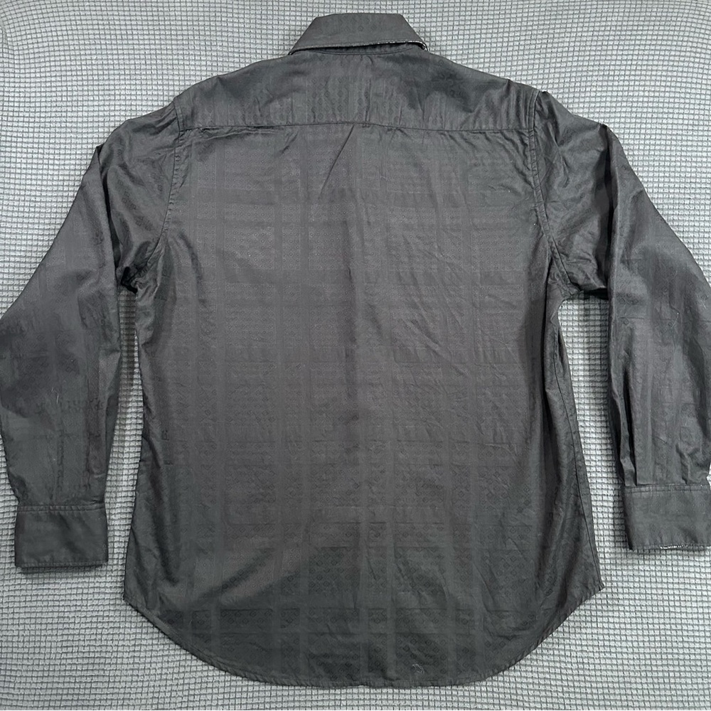 Robert Graham Classic Fit Black Jacquard Shirt Mens Large L - Picture 9 of 9